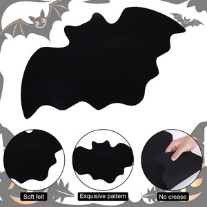 Napperons de <span class=keywords><strong>table</strong></span> en feutre motif chauve-souris pour Halloween, napperons de <span class=keywords><strong>table</strong></span> noirs antidérapants et résistants à la chaleur en feutre pour <span class=keywords><strong>table</strong></span> à manger - Product Image 4