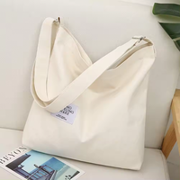 Sac de rangement en toile réutilisable en coton durable avec impression de logo personnalisé promotionnel avec longue poignée