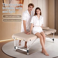 Table de massage pliante en acier inoxydable, portable, pour usage domestique, thérapie, médecine traditionnelle chinoise, soins de santé