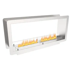 1800mm Double Side Opening Manually Bio Fuel Ethanol Glass Fireplace