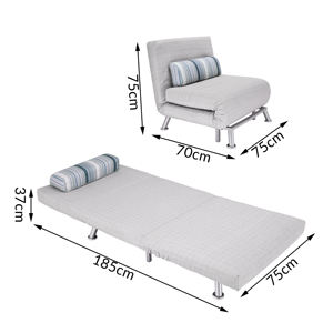 Canapé-lit pliant <span class=keywords><strong>Fauteuil</strong></span> pliant Lit simple Gris Crème Structure métallique Tissu rembourré Meubles de maison OEM Moderne CN;ZHE - Product Image 2