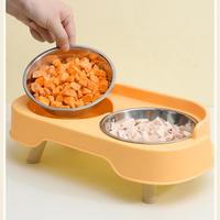 Nouvelle offre spéciale d'usine très vendue en gros en stock chat et chien de compagnie disponible canapé anti-basculement double bol en acier inoxydable
