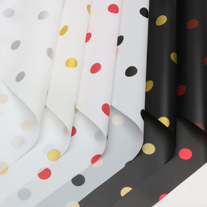 Kertas Pembungkus Bunga Polkadot Karamel Tahan Air DIY Buket Florist Kertas Kado Grosir - Product Image 2