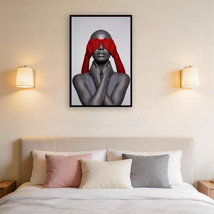 Cuadro Abstracto <span class=keywords><strong>de</strong></span> Alta Gama con Mano Roja Cubriendo los Ojos, Arte Mural Moderno y Estético en Lienzo <span class=keywords><strong>para</strong></span> Decoración <span class=keywords><strong>de</strong></span> Hoteles y Villas - Product Image 4