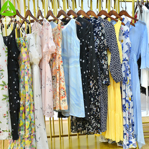 Abiti da donna usati stampati da donna Stock balla abito lungo manica lunga floreale Casual estate seta per donne adulti pacco 45KG - Product Image 3