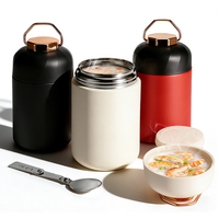 Thermos alimentaire de qualité supérieure de 600 ml avec un design classique, couvercles pour le bureau, l'école, les voyages, pot à nourriture chaude pour une utilisation portable