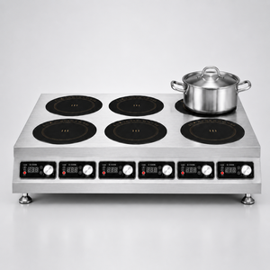 High Efficiency Commercial Six Burner Tabletop Pot <b>Stove</b> 6 Burner Induction Cooker Stainless Steel Range for Restaurant - Product Image 1