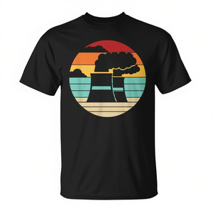 T-shirt rétro sur le thème de la centrale nucléaire, de l'énergie et de l'uranium pour les ingénieurs nucléaires, cadeau promotionnel personnalisable - Product Image 2