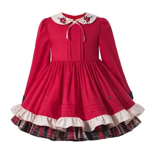 2023 OEM Spring New Arrive Collection Western baby Girl Christmas Dress Kids Princess Long Sleeve Girls Dress Wholesale