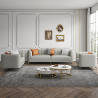 Ensemble de canapés fauteuils gris modernes 1+1+3 pour villa, école, salle à manger, hôtel, appartement, salon, bureau à domicile