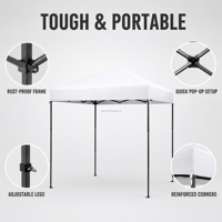 Tente de réception portable 6,6x6,6 pieds (2x2m, 3x4,5m, 3x6m, 3mx3m) – Tonnelle personnalisable pour salons professionnels et expositions