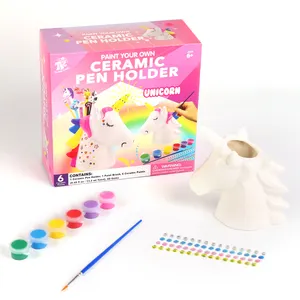 High Quality kids DIY unicorn pen holder ceramic paints toy set tile art Acrylic Paint