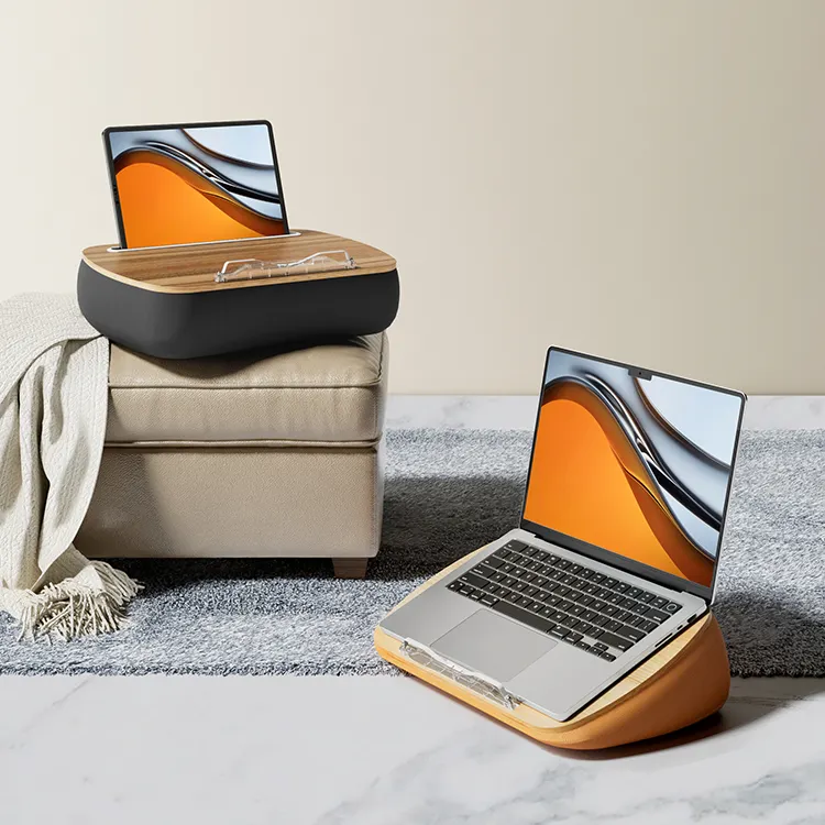 Support d'oreiller souple pour tablette avec sac coussin, support portable pour ordinateur portable pour canapé-lit, bureau en bois pour livre de lecture