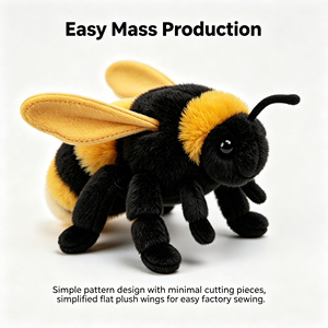 Peluche Realista Personalizado con Cola Amarilla al por Mayor |   Insecto <span class=keywords><strong>de</strong></span> Peluche Realista OEM con Logotipo Personalizado - Product Image 2