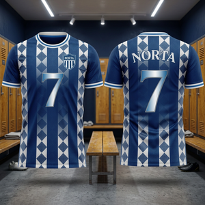 Camisetas de fútbol sublimadas personalizadas, cortas, 100% poliéster, ligeras, duraderas, impresión a todo color, logotipo del equipo, nombre, número, personalizables - Product Image 2
