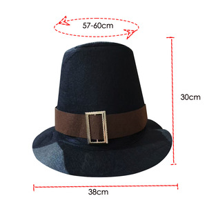 Cappello da Cowboy in Feltro Nero per Halloween, Cappello da Mago, Accessorio per Costume da Festa in Maschera, Carnevale, Fiaba, Cappello Divertente - Product Image 2