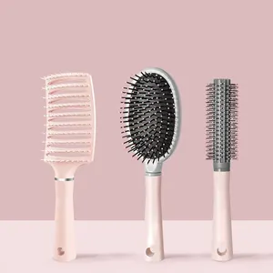 Wholesale Custom Curved Vent Hair Brush Plastic Anti-Static Airbag Comb Home Curly Hair Brush Set For Women