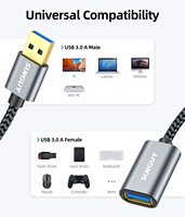 Cable de Extensión de Transferencia de Datos SUNGUY de Alta Velocidad de 5 Gbps con Trenzado de Nailon