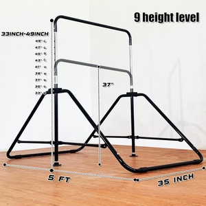 Barra de Gimnasia Plegable para Niños y Niñas, Uso en Casa o Club, Base de 5 Pies de Largo, 9 Niveles de Altura, Barra de Entrenamiento de Gimnasia - Product Image 2