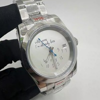 Boîtier de montre 36 mm 39 mm avec lunette à dents de chien, verre saphir, lentille plate inclinée, résistant à l'eau 3 ATM, compatible avec le mouvement NH35