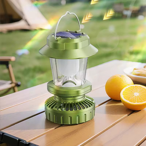 Portable Camping Lantern <b>USB</b> Rechargeable Solar Power Charging Multifunctional <b>Lamp</b> New Fan Light Strong Winds Outdoor Lighting - Product Image 1