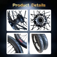 Ensemble de roues Supermoto de 17 pouces, moyeu en aluminium CNC noir, 36 rayons, pneus CST DOT pour vélo électrique Light Bee X