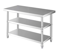 Table de préparation alimentaire en acier inoxydable de qualité supérieure pour cuisine commerciale, acier inoxydable 201/304, plan de travail pour hôtels