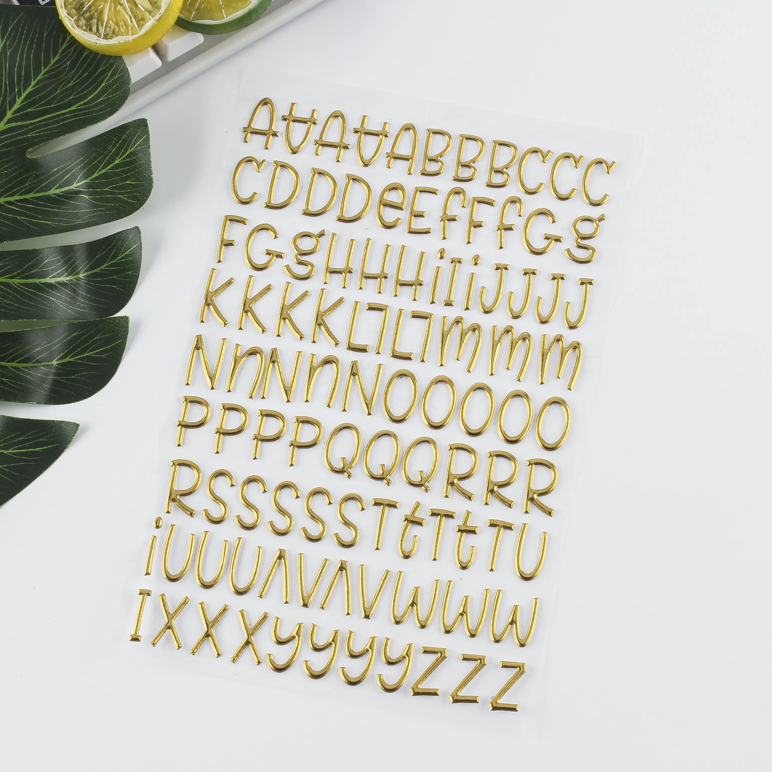Amazon High Quality Unique Creative Gold puffy alphabet Letter sticker