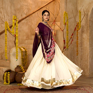 Women’s Premium Crepe Chaniya Choli Set with <b>Gota</b> Patti Work, Mirror Embroidery & Georgette Dupatta | Navratri Garba Wear - Product Image 1