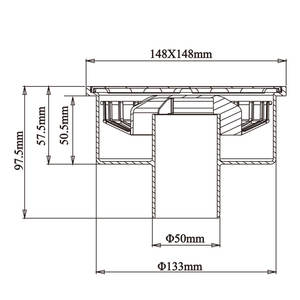 WaiiHO 032 - Drenaje de Piso Cuadrado Moderno de Acero Inoxidable 304, Filtro Antiobstrucción, Fácil Instalación, Acabado Pulido y Electrochapado - Product Image 6