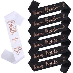 Set di Fascette <span class=keywords><strong>Team</strong></span> <span class=keywords><strong>Bride</strong></span> Bianche, Fascetta <span class=keywords><strong>Bride</strong></span> to Be e Fascette <span class=keywords><strong>Team</strong></span> <span class=keywords><strong>Bride</strong></span>, Accessori per Addio al Nubilato con Design Oro Rosa Lucido - Product Image 4