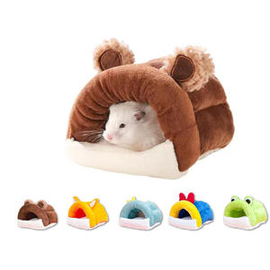 Nid d'animal de compagnie en forme de grenouille de dessin animé de luxe utile hiver/printemps maison de cochon d'inde pour lapin nain lapin furet Hamster motif solide - Product Image 2