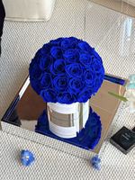 Fleurs de mariage, cadeaux pour la fête des mères, roses éternelles bleu royal, boîte à fleurs de luxe, boîte cadeau florale éternelle en gros