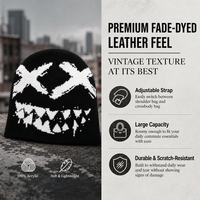 Bonnet en tricot jacquard style streetwear Halloween, chaud et extensible en acrylique, tendance pour les fêtes hip-hop et les tenues cool de rue