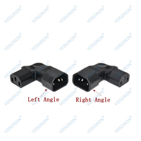 Adaptateur secteur CA IEC 320 C14 mâle vers C13 femelle, angle 90 degrés gauche/droite, certifié CE, pour montage mural LCD TV