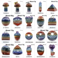 Venta al por Mayor de Piedras Curativas de Cristal de 7 Chakras, Serie Patchwork, Calaveras, Ángeles, Pirámides, Estrellas, Lunas, Varias Formas para Regalo