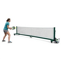 Système de filet de pickleball portable avec cadre de 22 pieds et roues, approuvé USAPA pour les parcs, clubs, divertissements et compétitions
