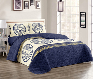 Juego de Cama <span class=keywords><strong>King</strong></span> <span class=keywords><strong>Size</strong></span> de 4 Piezas, Colcha Acolchada, Cubrecama con Sábana Ajustable y 2 <span class=keywords><strong>Fundas</strong></span> de Almohada, Stock Disponible - Product Image 4
