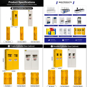 Gabinete de Almacenamiento para 3 Cilindros de Gas, con Sistema de Alarma, para Laboratorios de Pruebas Químicas, Venta al Por Mayor - Product Image 2