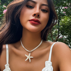 Bijoux transfrontaliers européens et américains Personnalité DIY Starfish Tassel Collier Plage <span class=keywords><strong>Sirène</strong></span> Style Bohème Nouveau Collier - Product Image 5