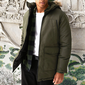 Veste Safari en PU Tissé Grande Taille Col Revers Col Montant Automne Décontractée Fermeture Éclair Devant Service OEM pour Hommes - Product Image 3