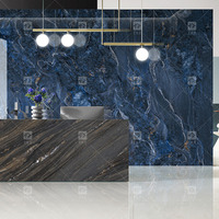Losetas de Porcelana Esmaltada Azul de 60x120 cm, Estilo Mármol, para Pisos de Lujo en Salas de Estar, Gran Venta