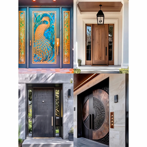 Portes pivotantes <span class=keywords><strong>d</strong></span>'<span class=keywords><strong>entrée</strong></span> en aluminium de luxe modernes de qualité supérieure pour maisons, villas, portail principal - Product Image 5