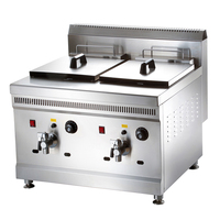 Friteuse commerciale 18l + 18l, 2 cuves, en acier inoxydable, pour Restaurant