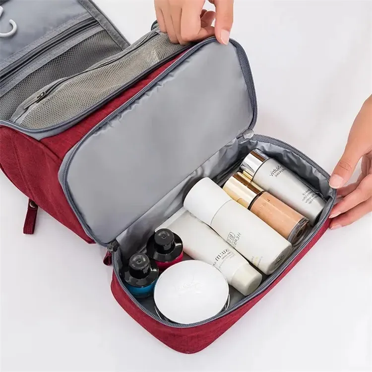 Bolsa de maquillaje cosmético de tela Oxford duradera práctica de gran capacidad para mujer de nueva moda para viajes y uso diario