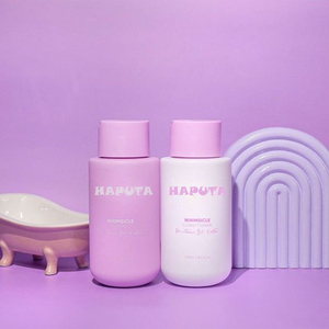 300ml HDPE Custom Printed Recycled Empty Plastic Shampoo <strong>Bottle</strong> Flip Top Cap Soft <strong>Blue</strong> Pink Soft Touch Squeezable <strong>Bottle</strong> - Product Image 4