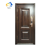 Porte de sécurité d'entrée en acier au design moderne et simple pour l'extérieur de la maison Fonction antivol Ouverture manuelle de l'usine chinoise