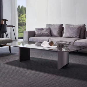 Modern luxe Italiaans design meubilair hoogglans roestvrijstalen metalen grote eettafel sets met rotsplaat blad - Product Image 4
