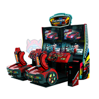 Simulateur de course automobile coloré pour parc d'attractions, machine de jeu vidéo d'arcade à monnayeur