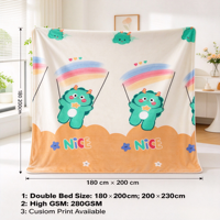Nouvelle couverture en flanelle portable pour enfants avec motif de dinosaure de dessin animé, grande taille, antistatique, pour adultes, OEM et ODM disponibles
